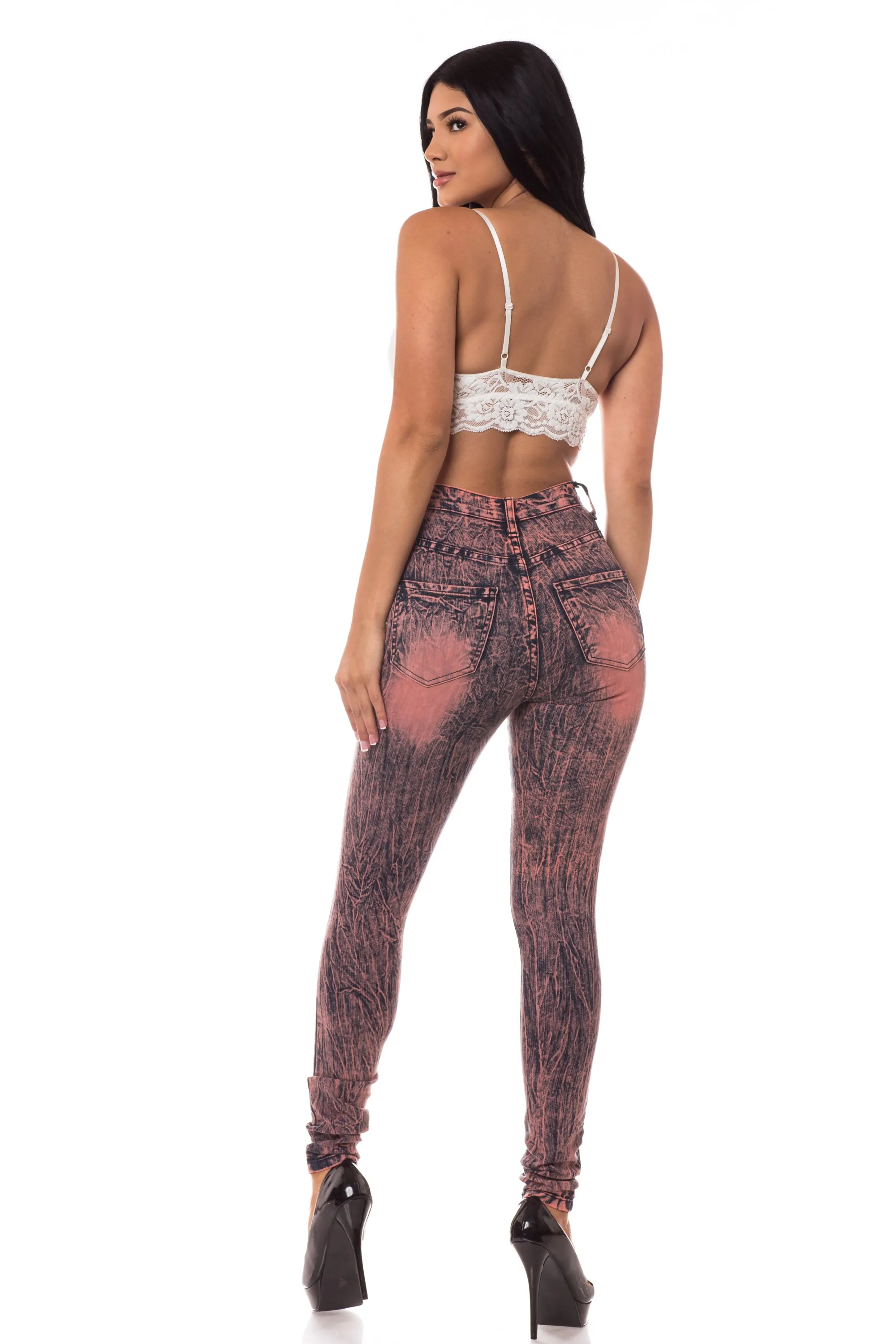 4024 Super High Waisted Vintage Dyed Skinny Jeans