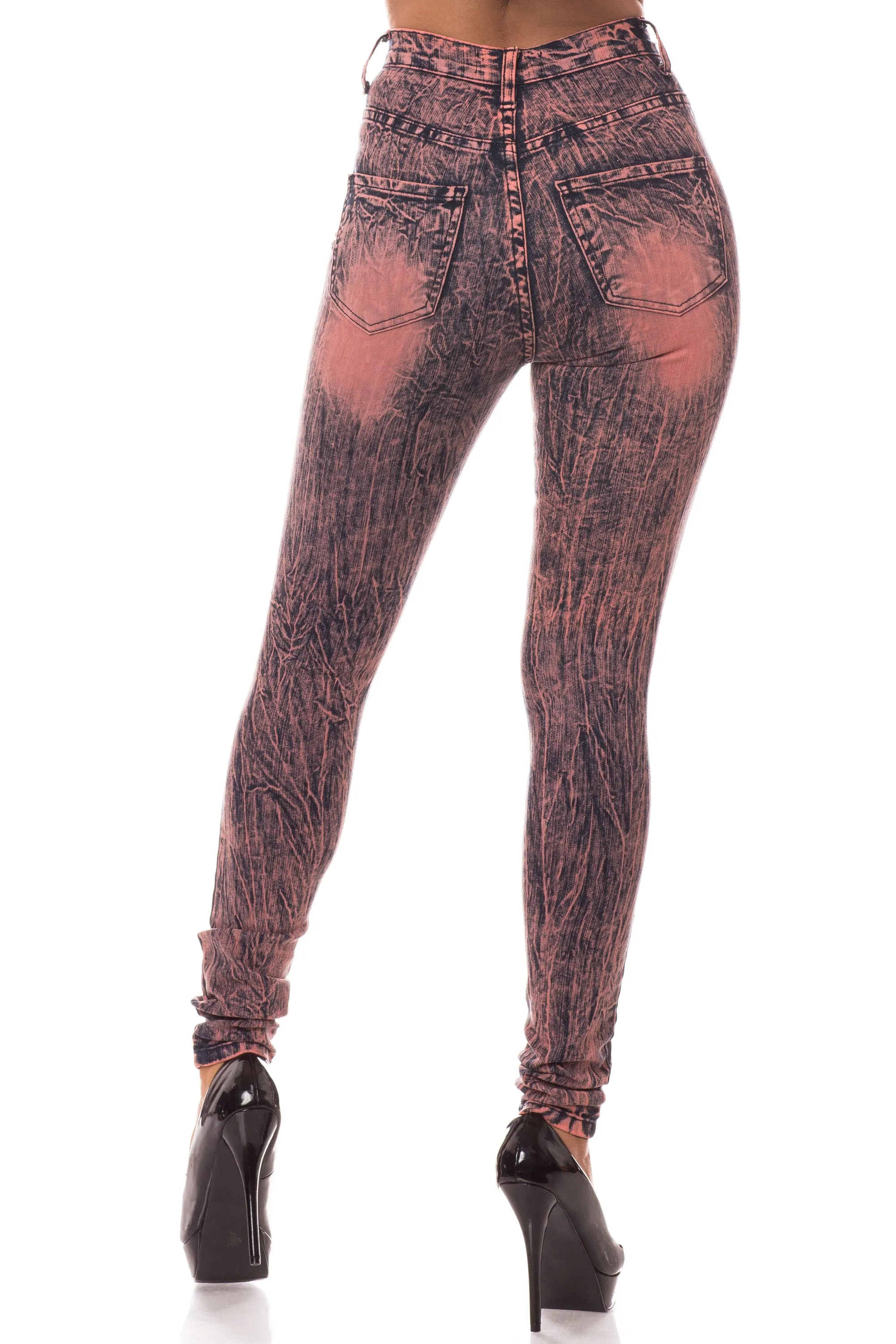 4024 Super High Waisted Vintage Dyed Skinny Jeans