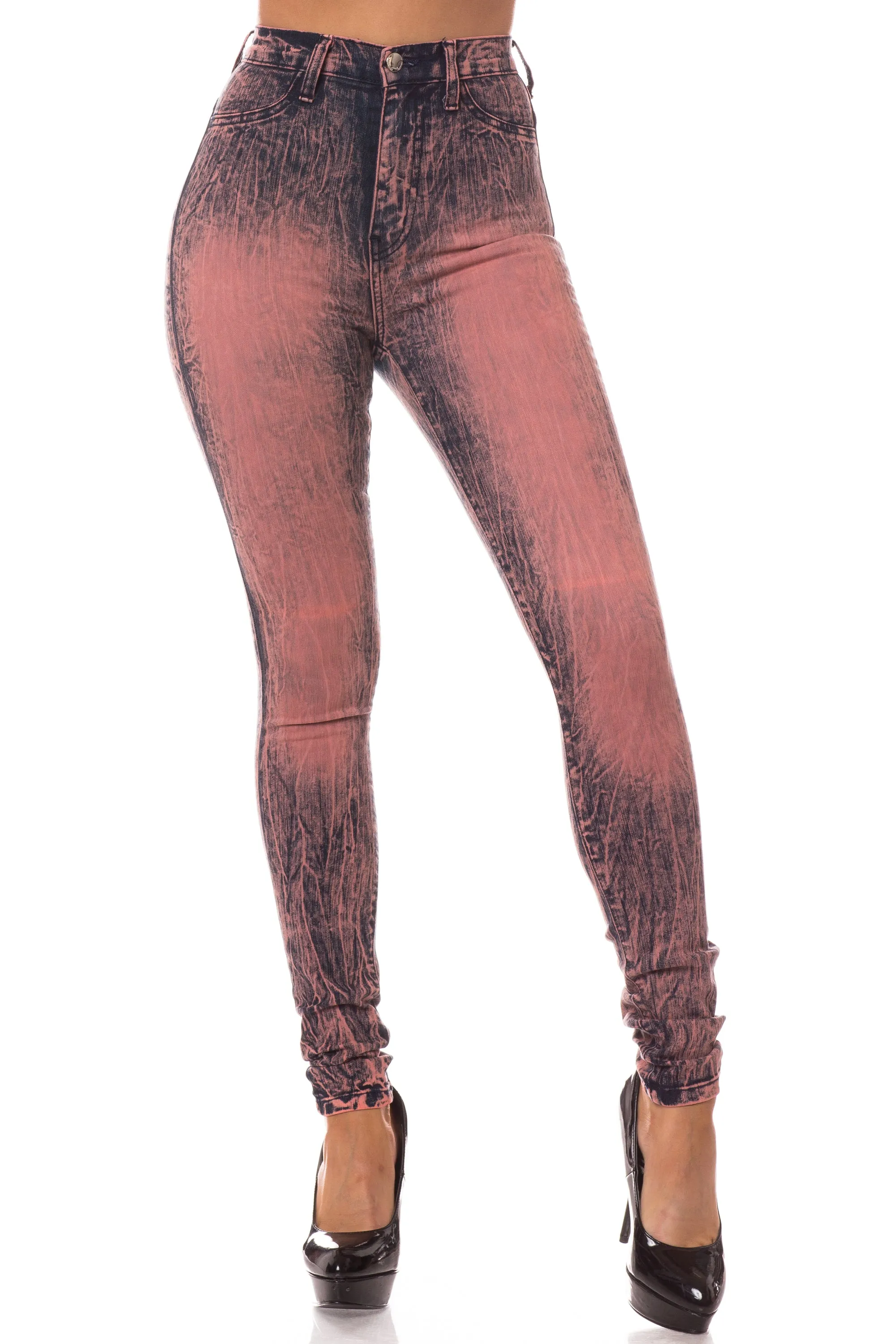 4024 Super High Waisted Vintage Dyed Skinny Jeans