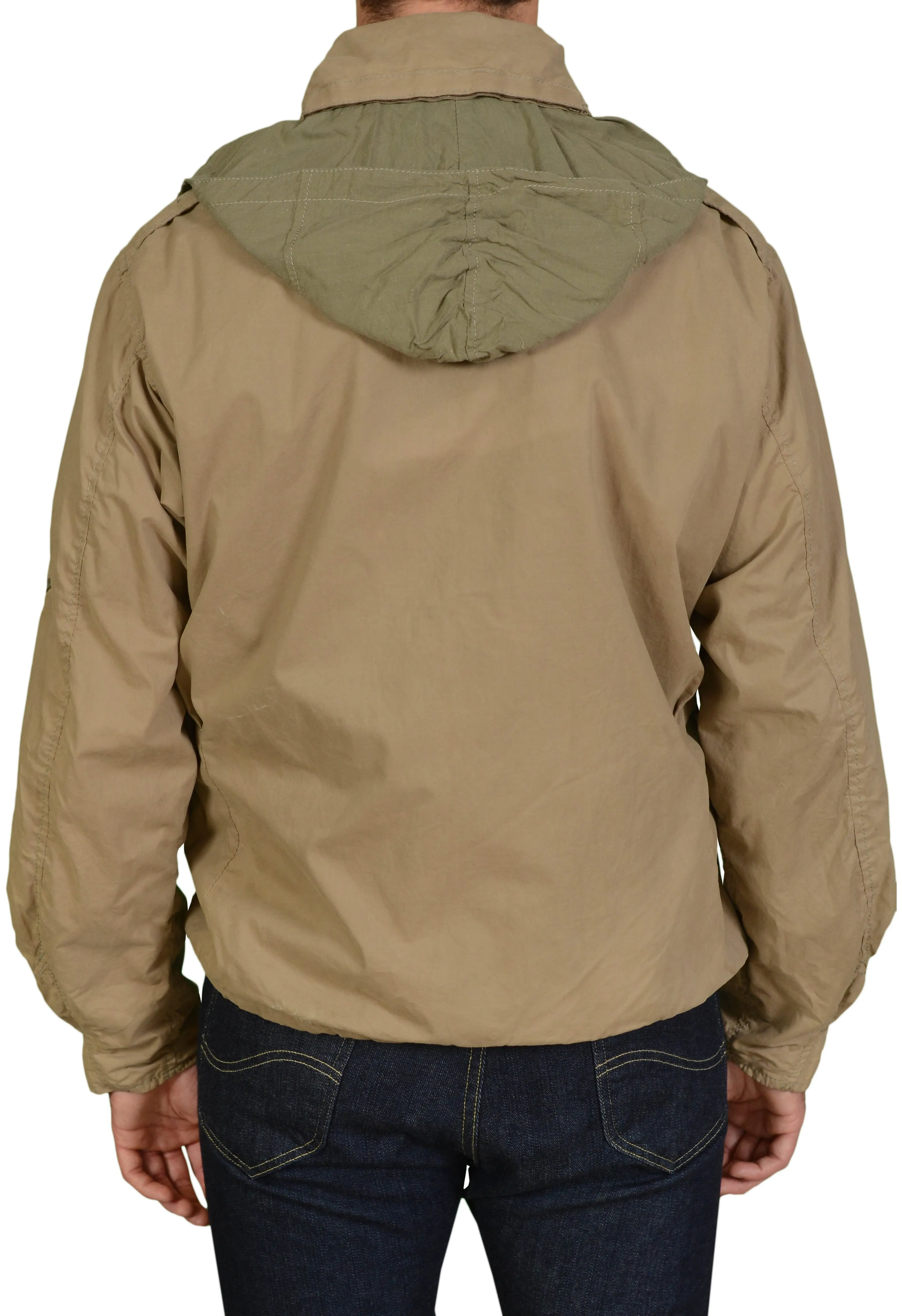 ALESSANDRO DELL'ACQUA Olive Green Cotton Hidden Hooded Field Jacket EU 50 US M