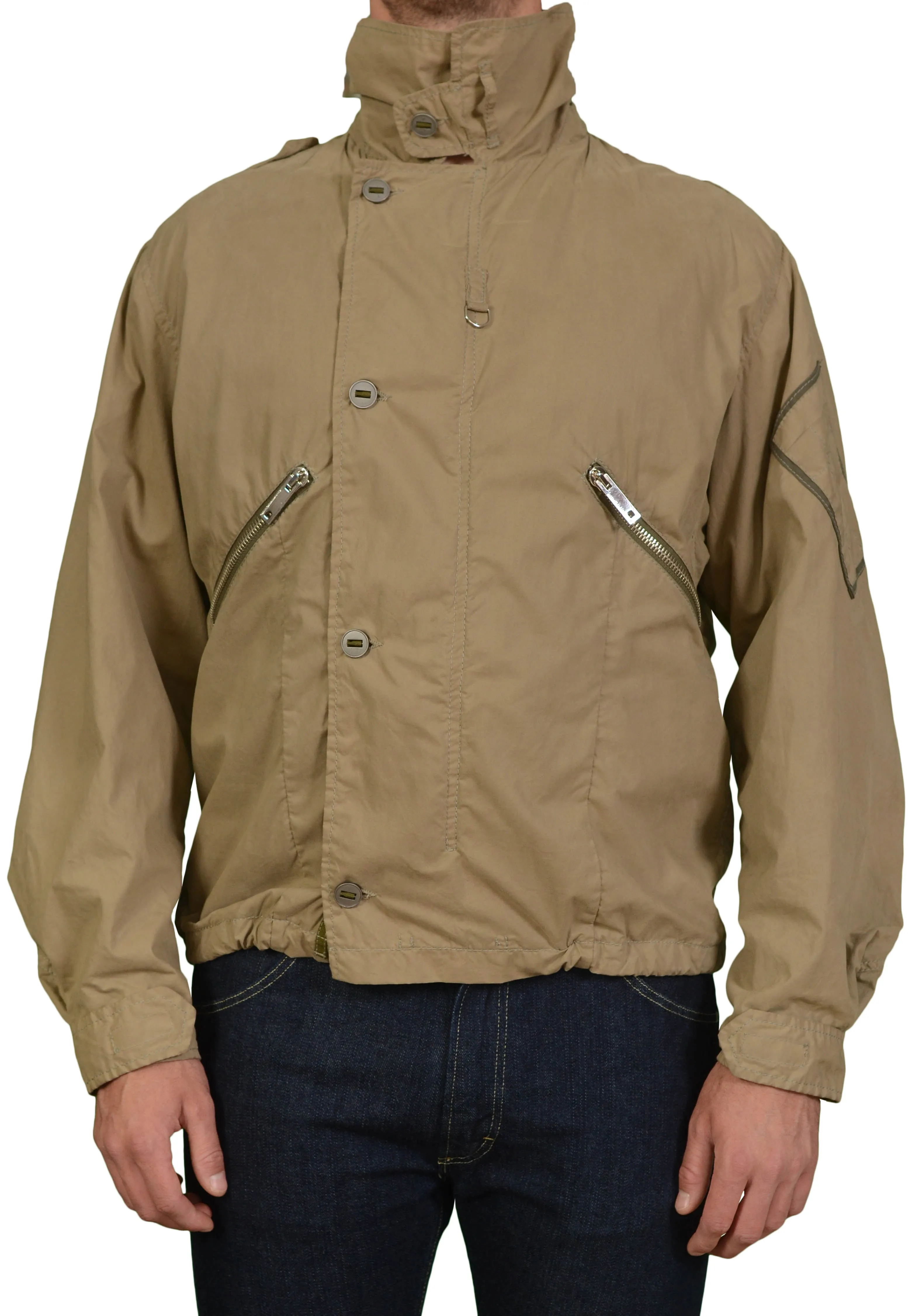 ALESSANDRO DELL'ACQUA Olive Green Cotton Hidden Hooded Field Jacket EU 50 US M