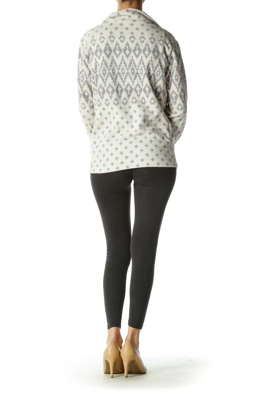 Beige V Neck Sweatshirt