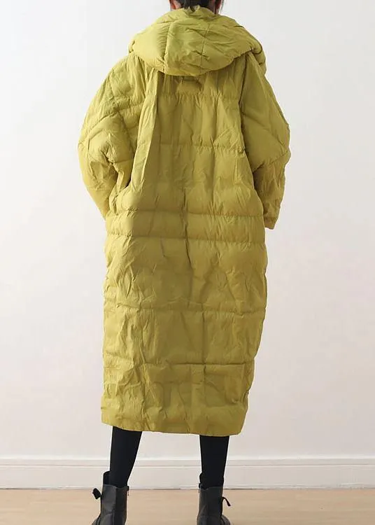 Blackish Green Warm Down Coat Oversize Overcoat