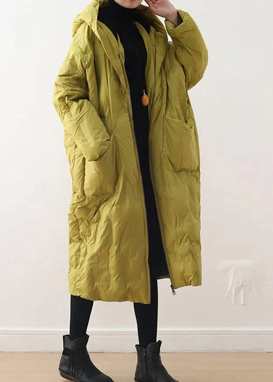 Blackish Green Warm Down Coat Oversize Overcoat