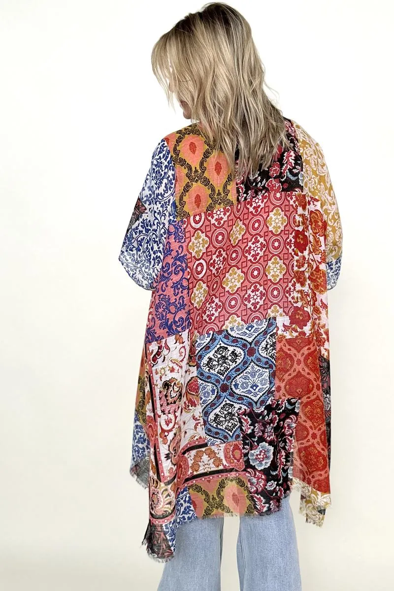 Boho Floral Patchwork Kimono