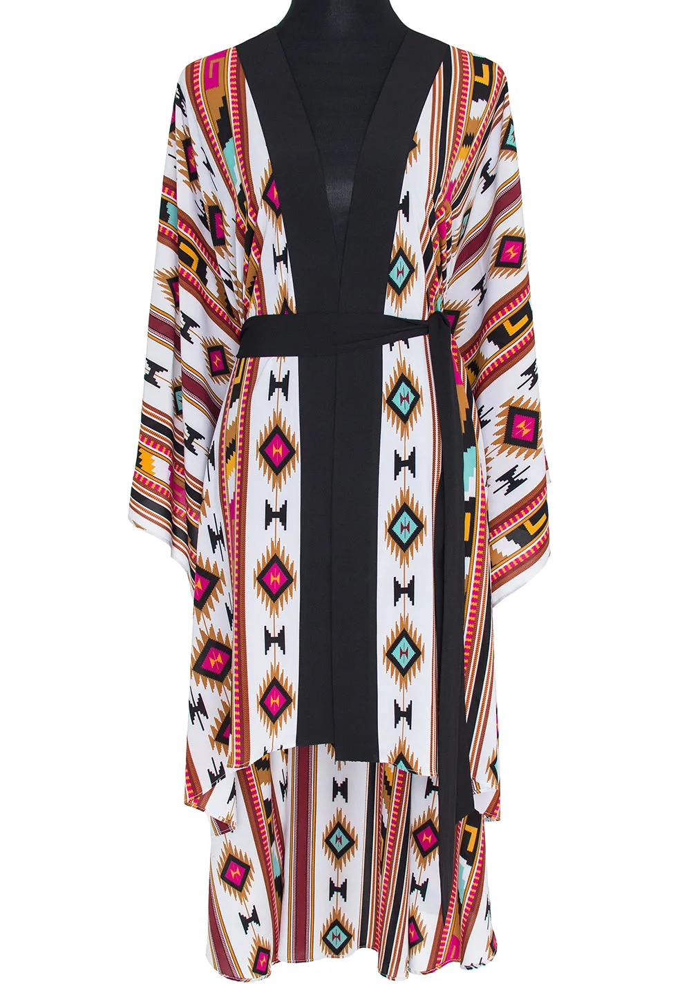 Boho - Maroon Navajo Kimono Skull (Black)