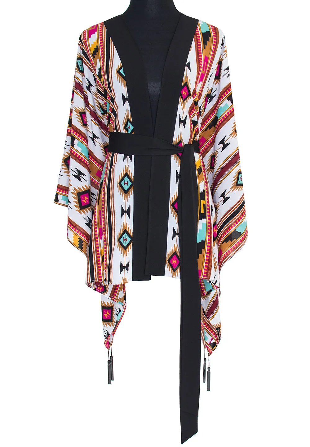 Boho - Maroon Navajo Kimono Skull (Black)