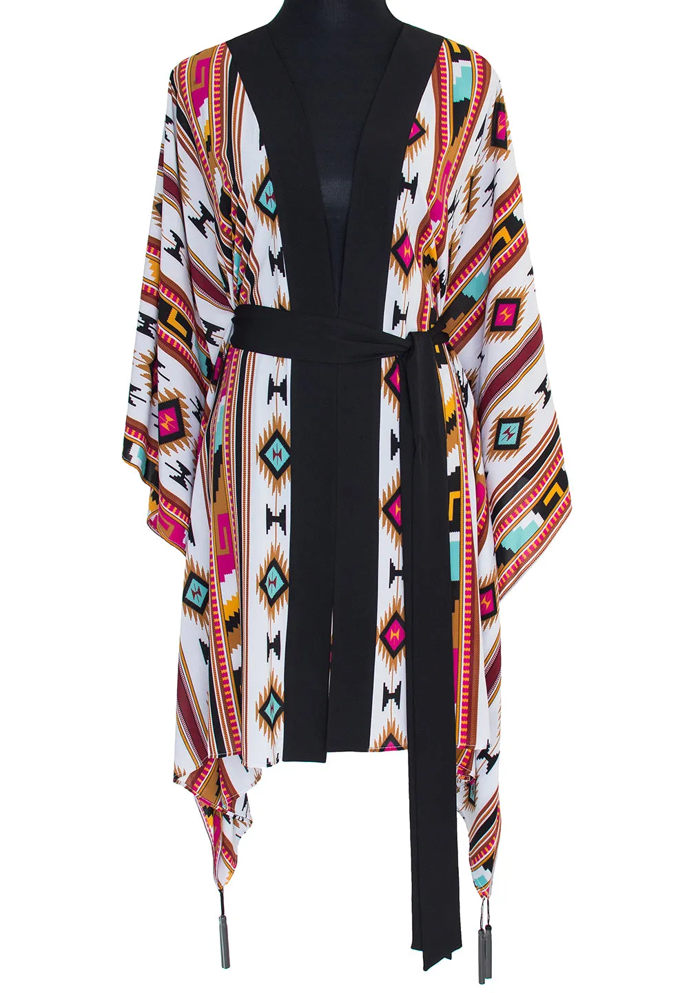 Boho - Maroon Navajo Kimono Skull (Black)