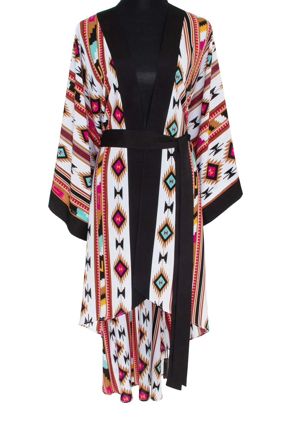 Boho - Maroon Navajo Kimono Skull (Black)