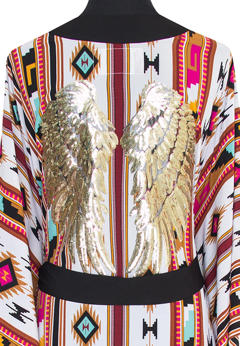 Boho - Maroon Navajo Kimono Wings (Black)