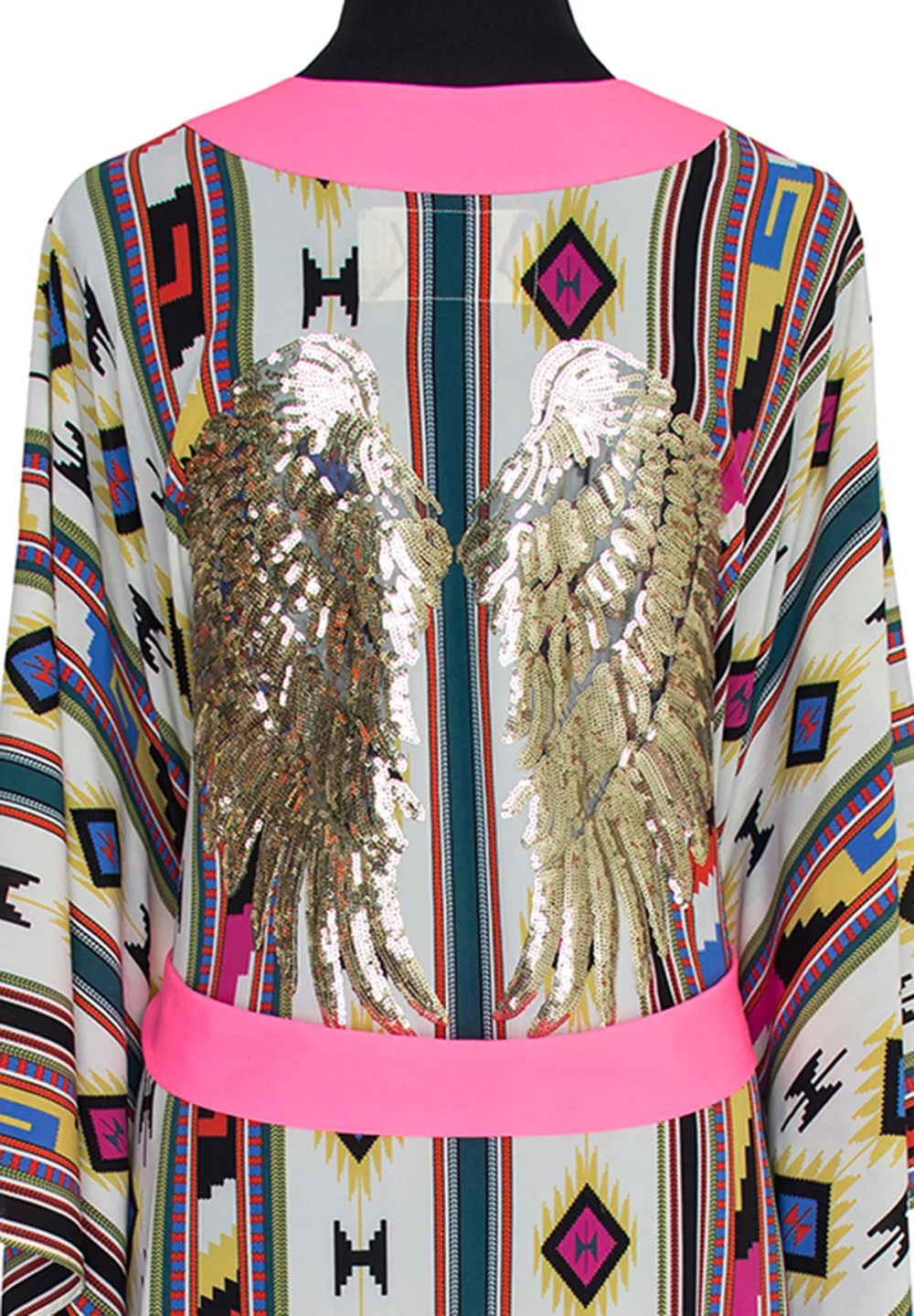 Boho - Pink Navajo Kimono Wings (Neon Pink)