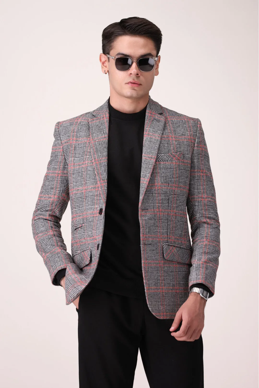 CHECK  BLAZER REGULAR FIT