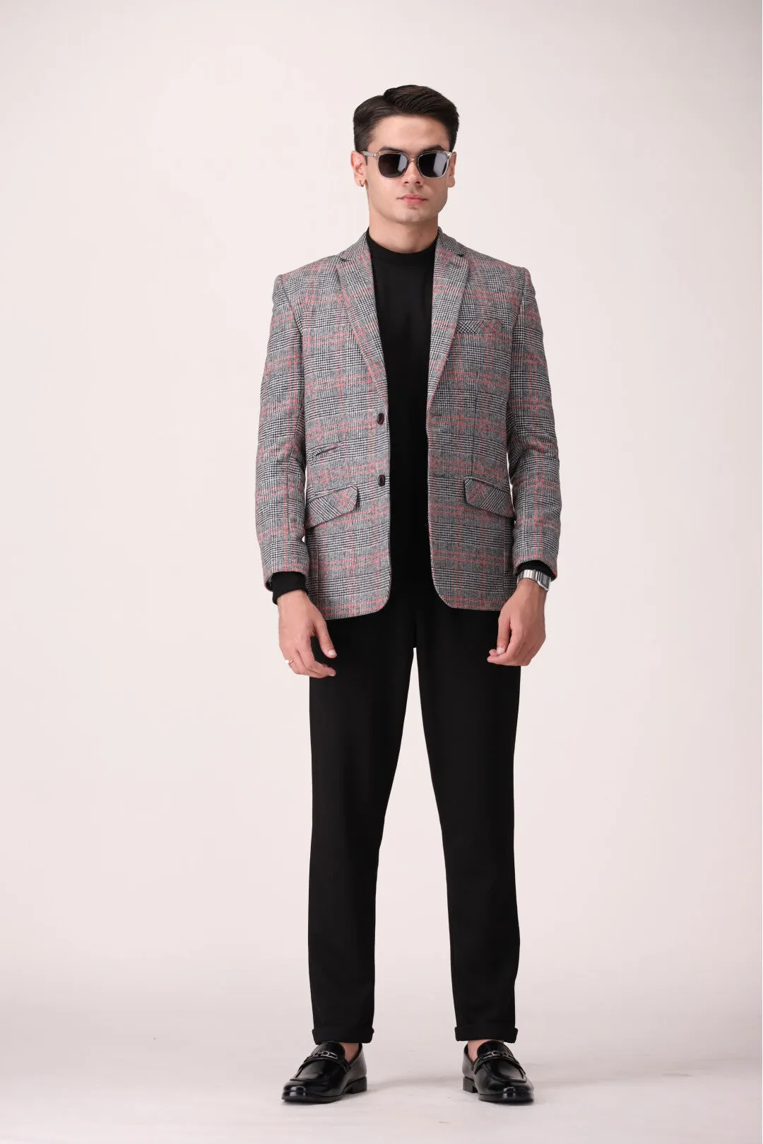 CHECK  BLAZER REGULAR FIT