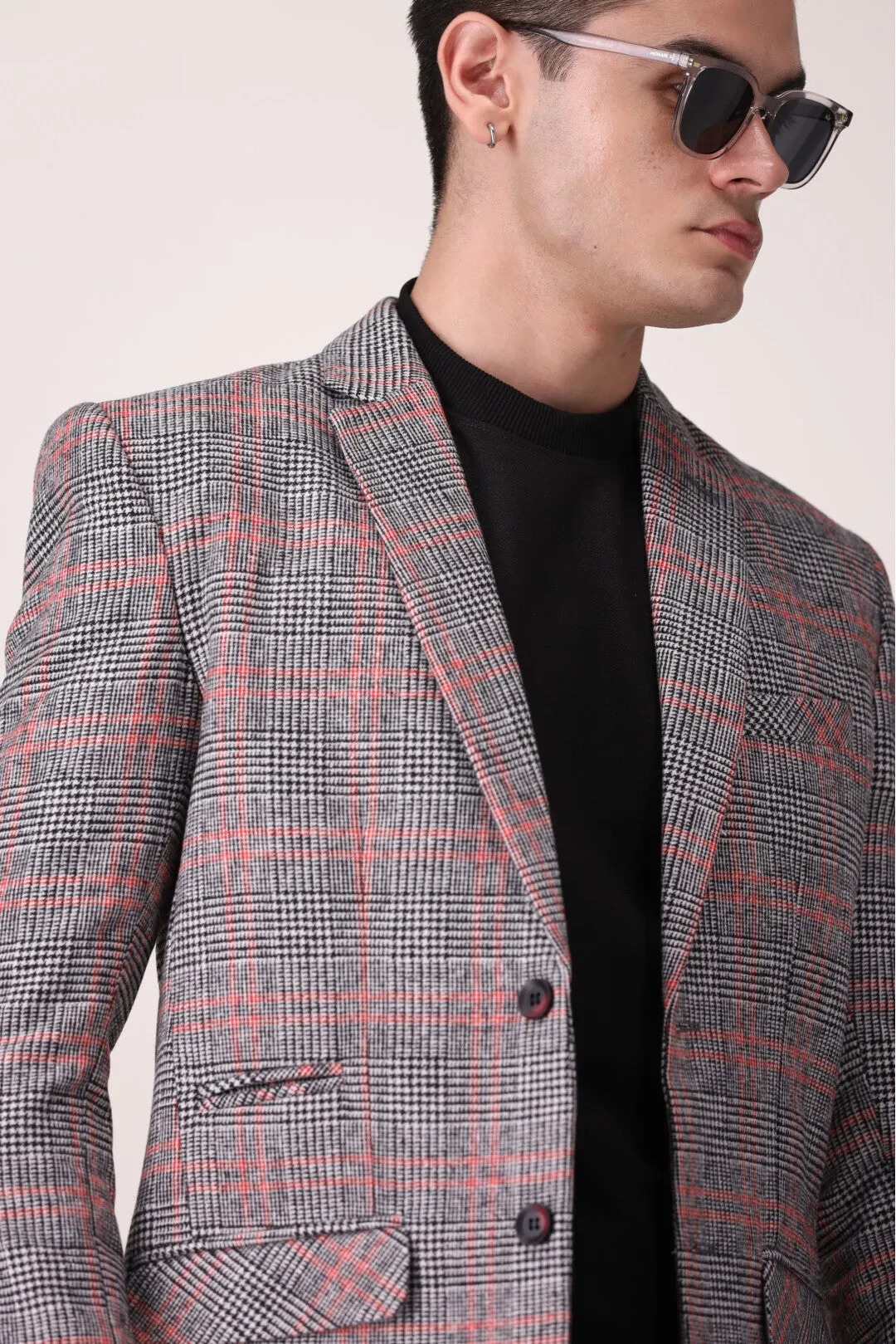 CHECK  BLAZER REGULAR FIT