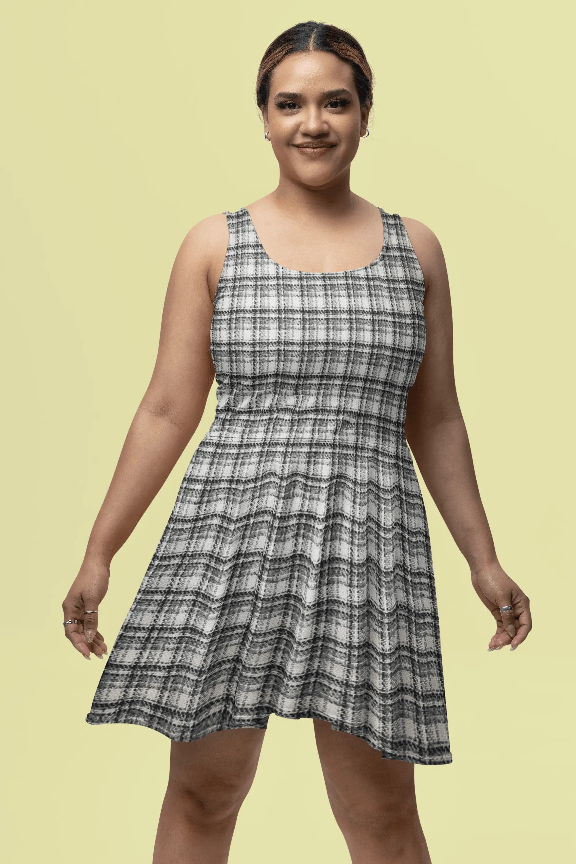 Checkered Fashion Tweed Fabric