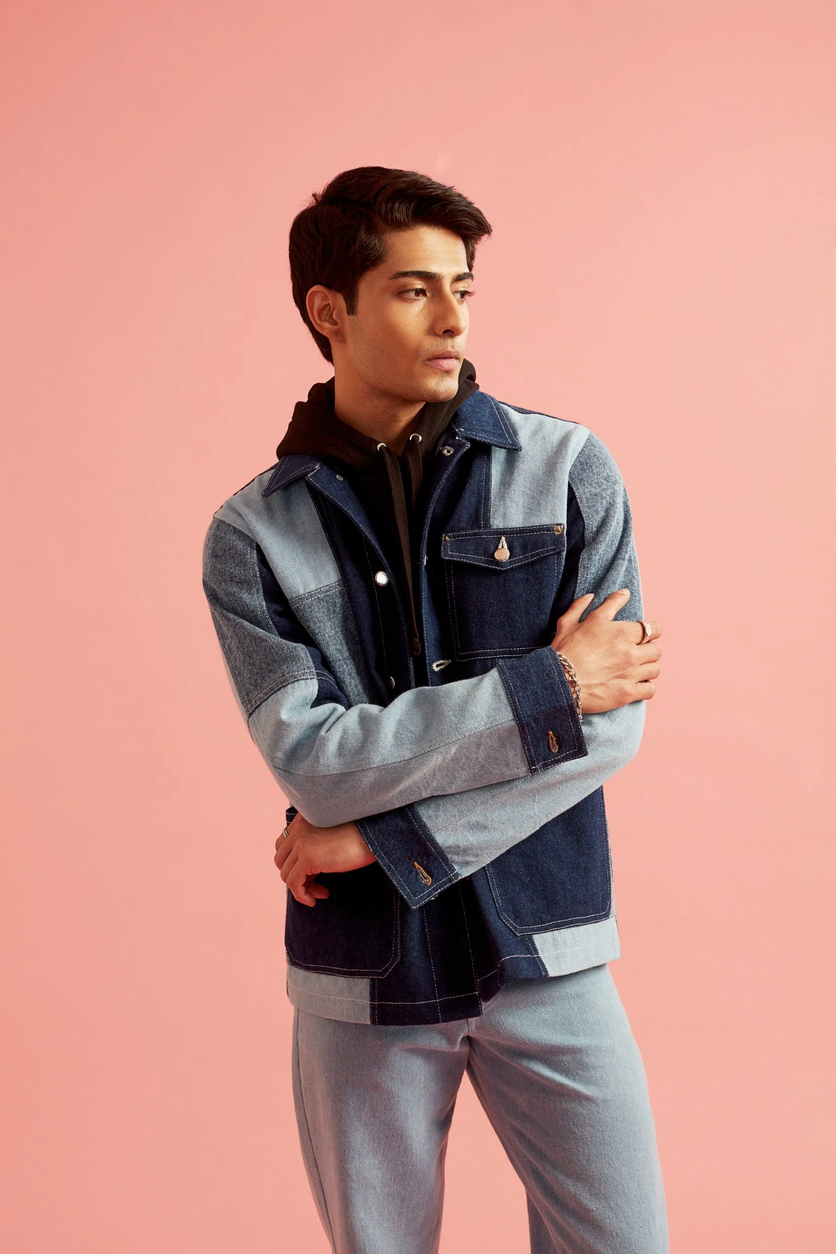 Colorblock Denim Jacket
