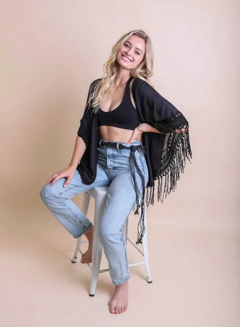 Crochet Medallion Tassel Kimono