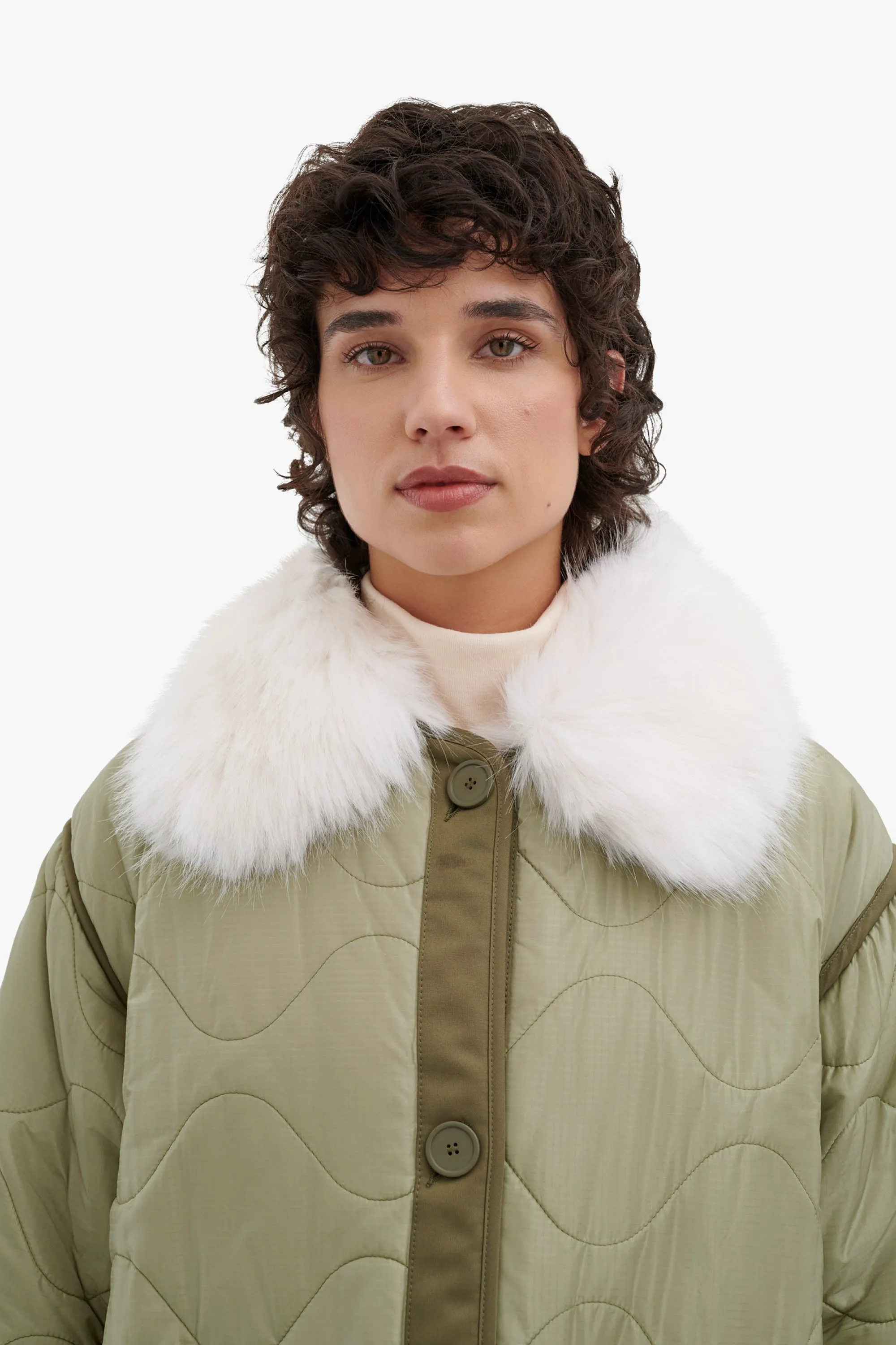 Faux Fur Collar - White