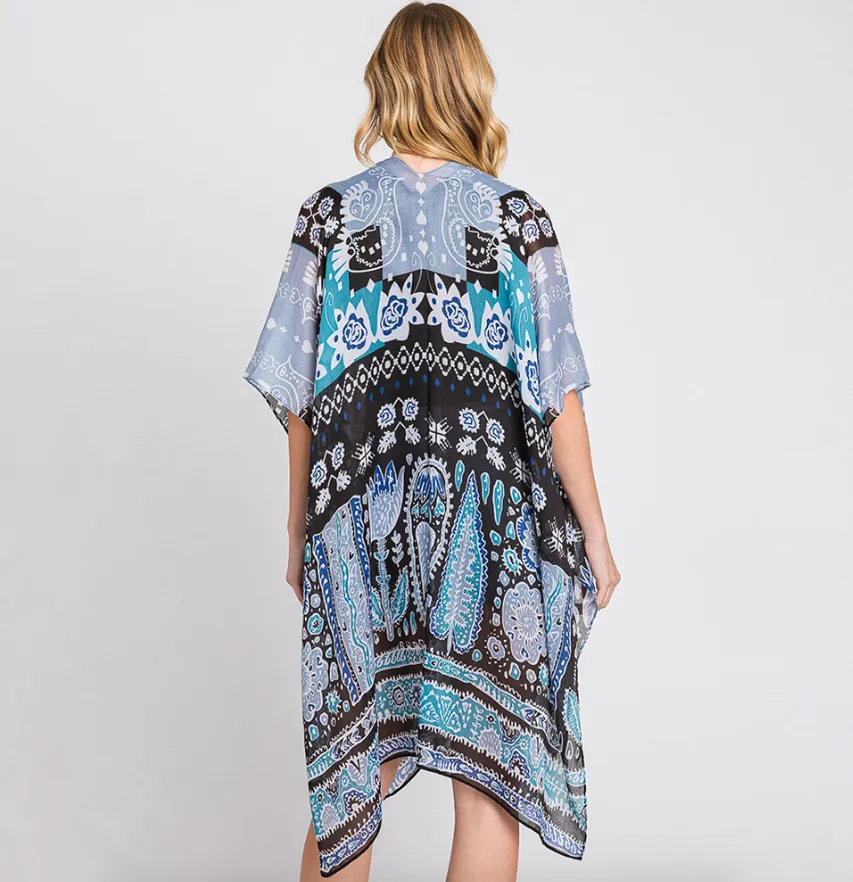 Geometric Boho Print Kimono (3 colors)