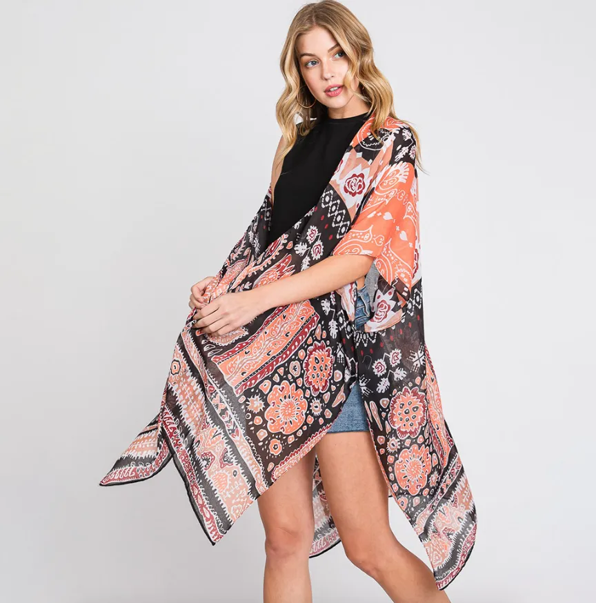 Geometric Boho Print Kimono (3 colors)