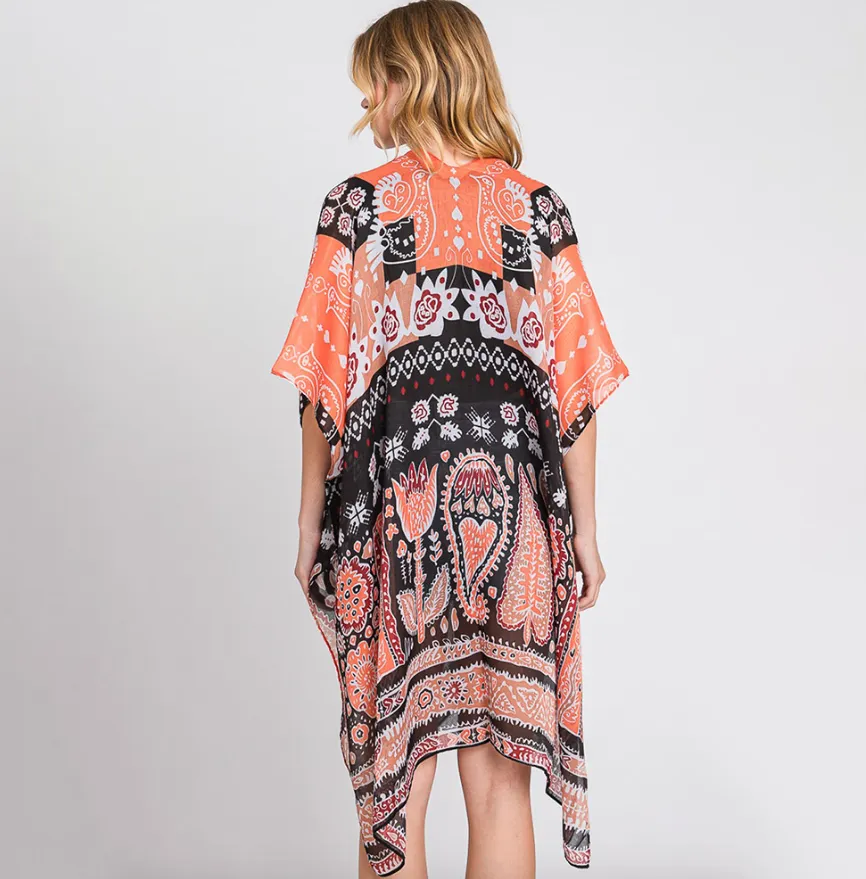Geometric Boho Print Kimono (3 colors)