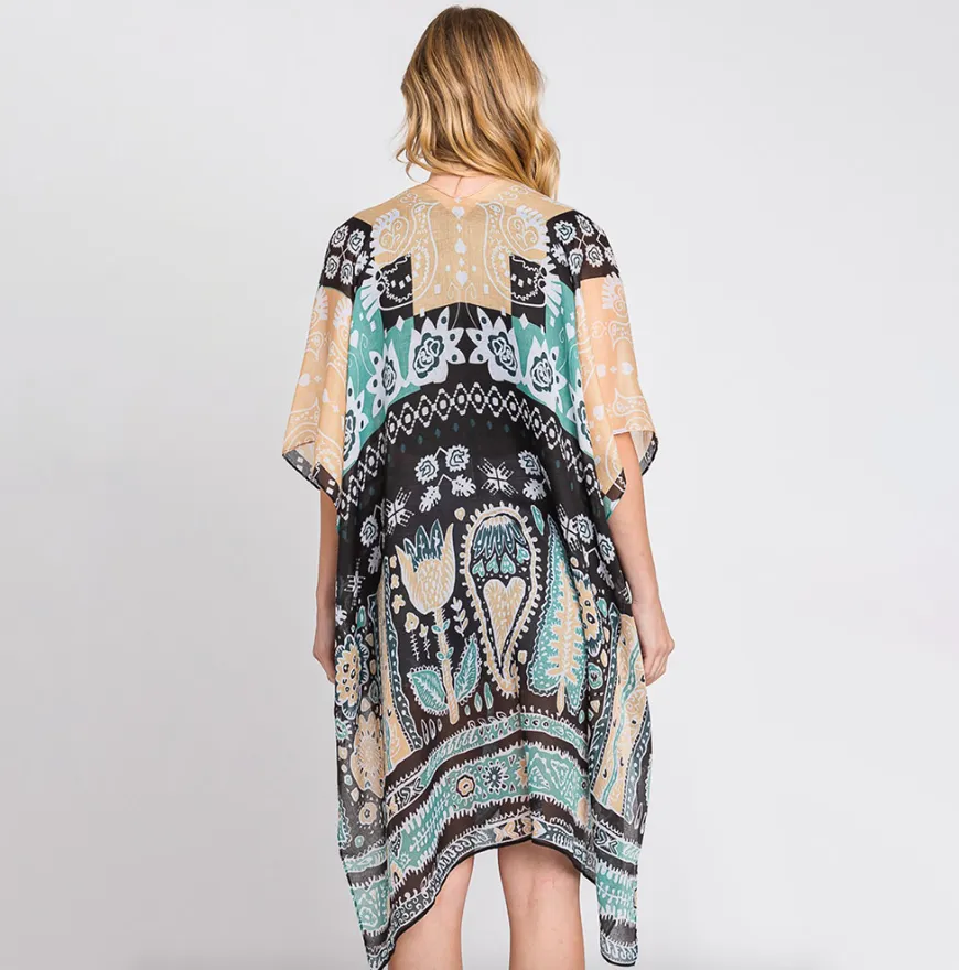 Geometric Boho Print Kimono (3 colors)