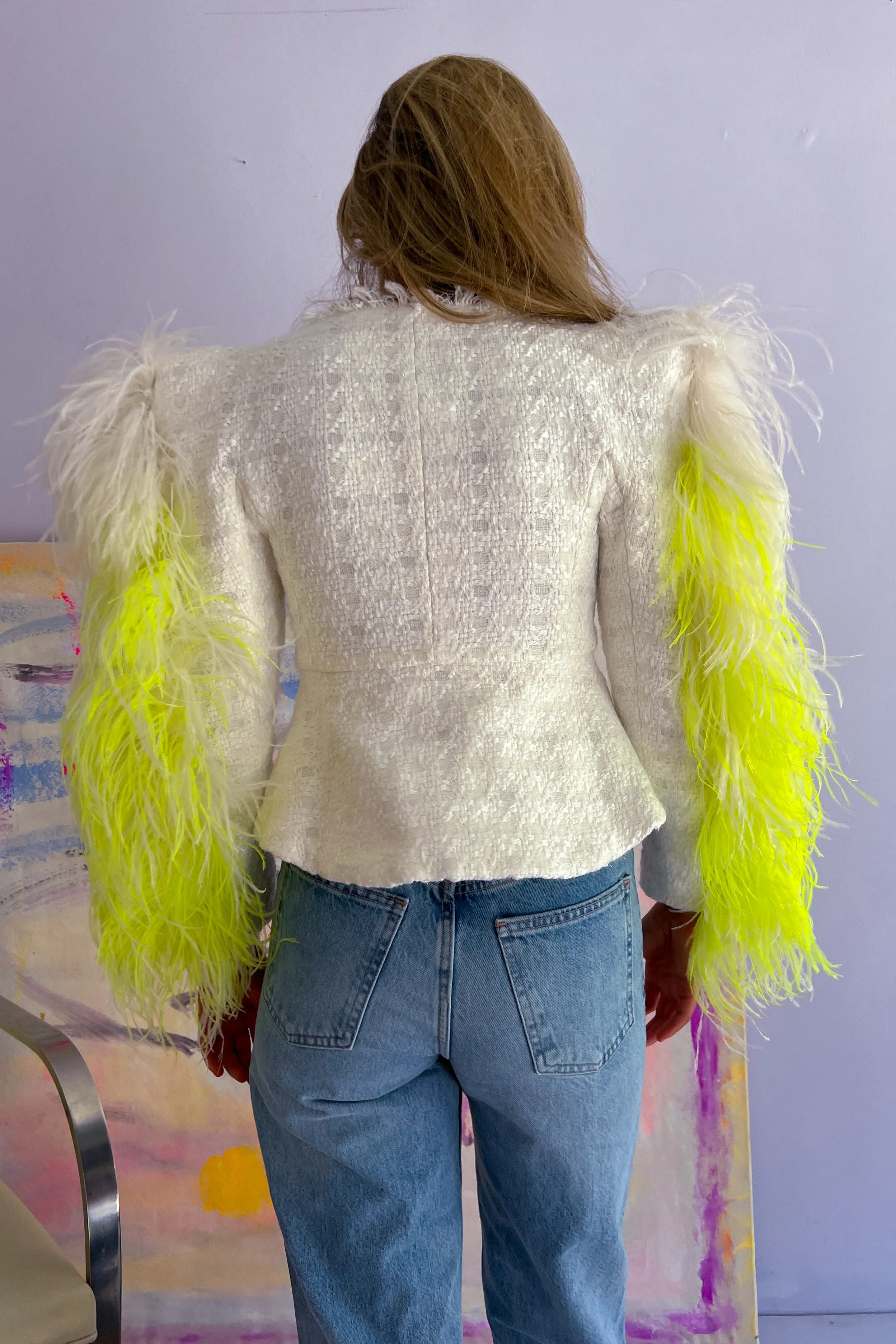 Germanier - Feather Jacket: White