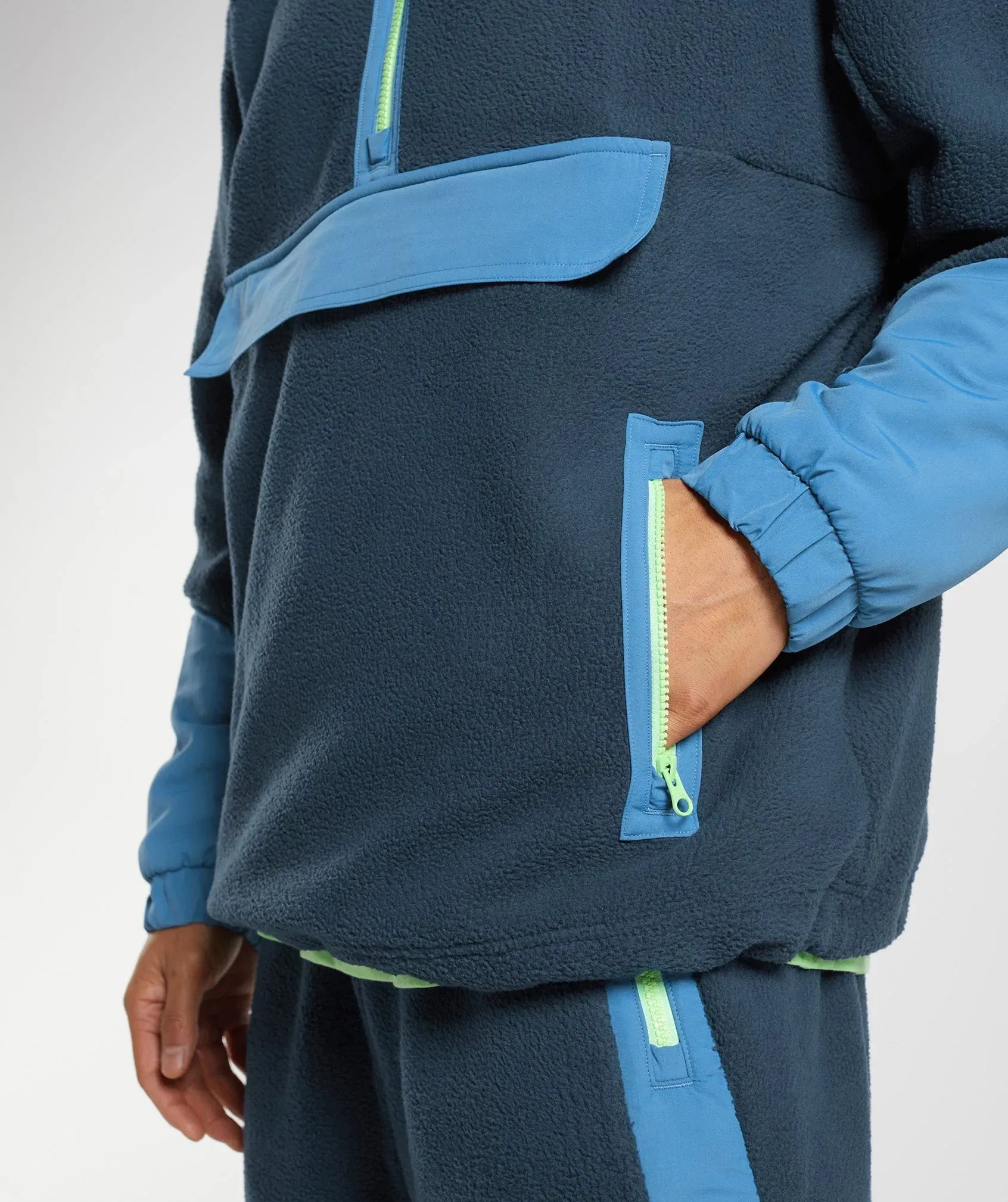 Gymshark Vibes Fleece 1/4 Zip - Navy/Lakeside Blue