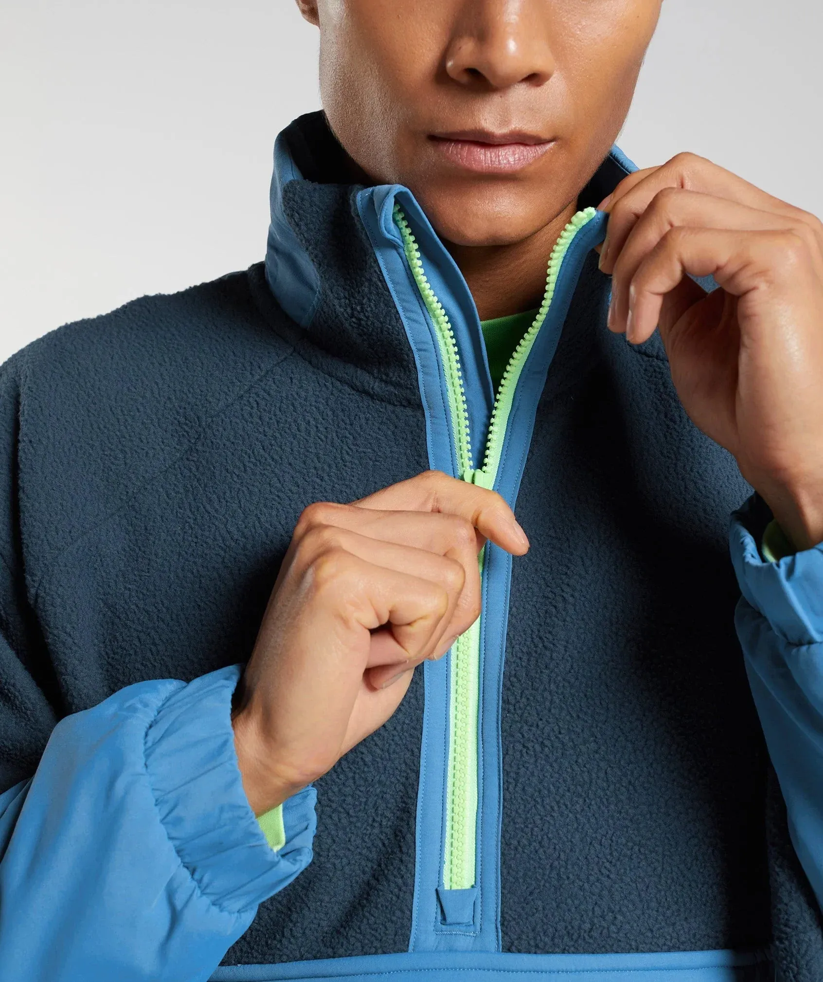Gymshark Vibes Fleece 1/4 Zip - Navy/Lakeside Blue