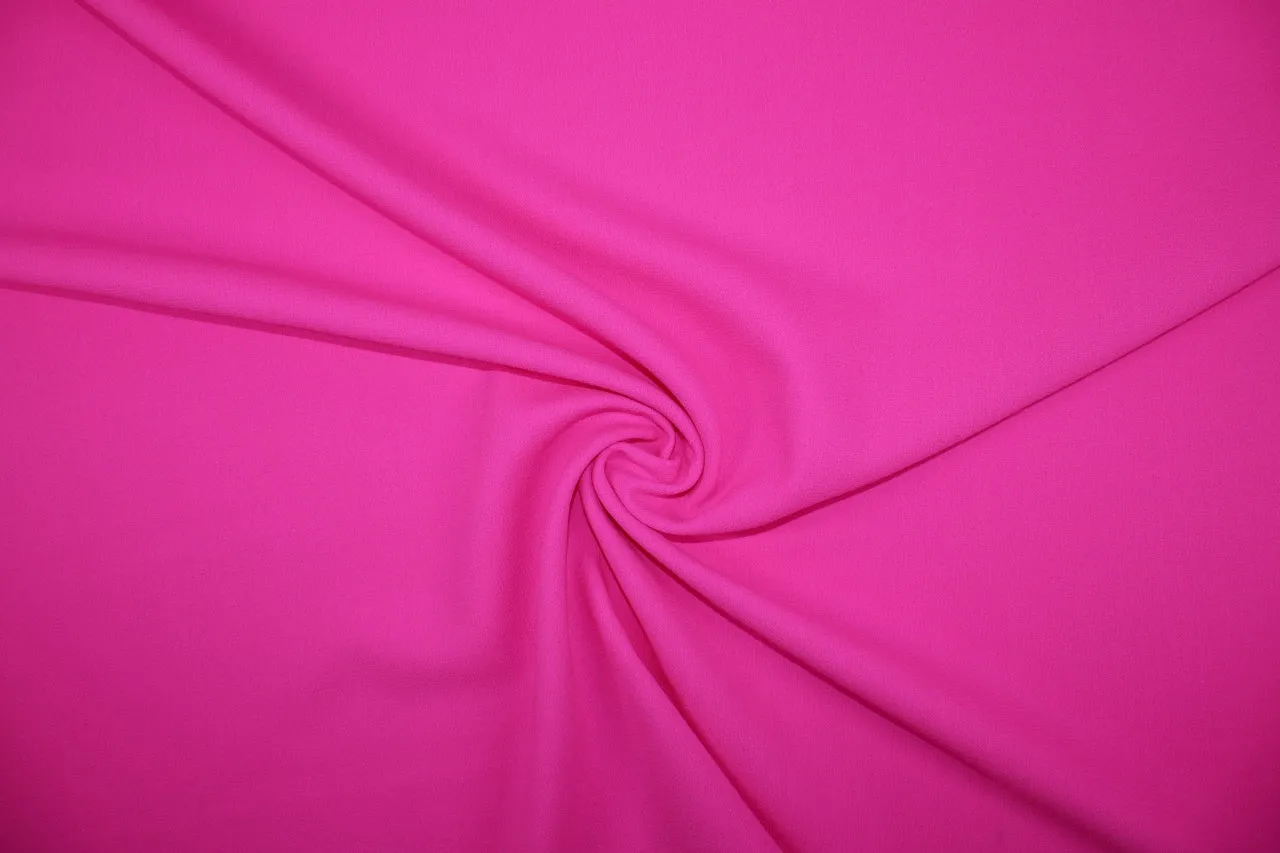 HC Designer Selvage Wool Double Crepe -Bright Hot Pink