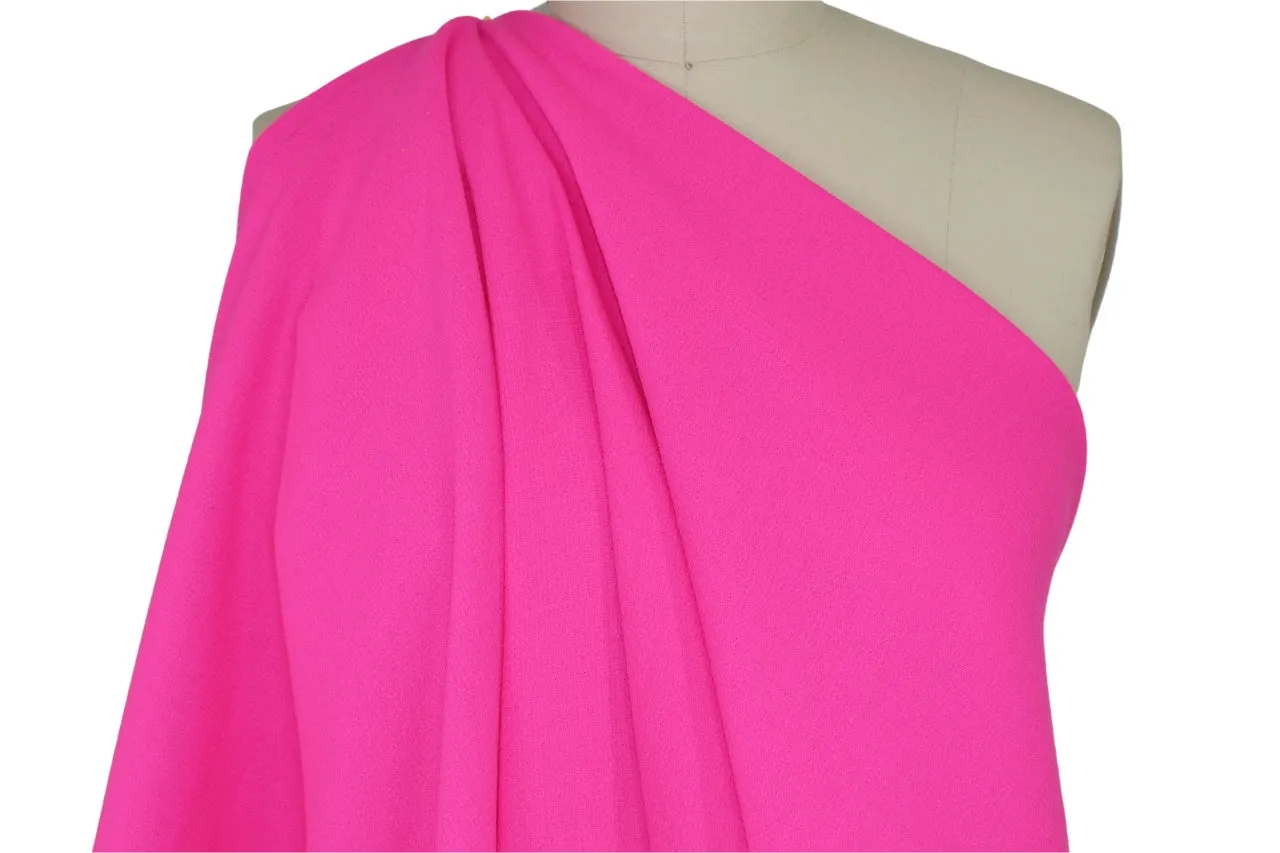 HC Designer Selvage Wool Double Crepe -Bright Hot Pink