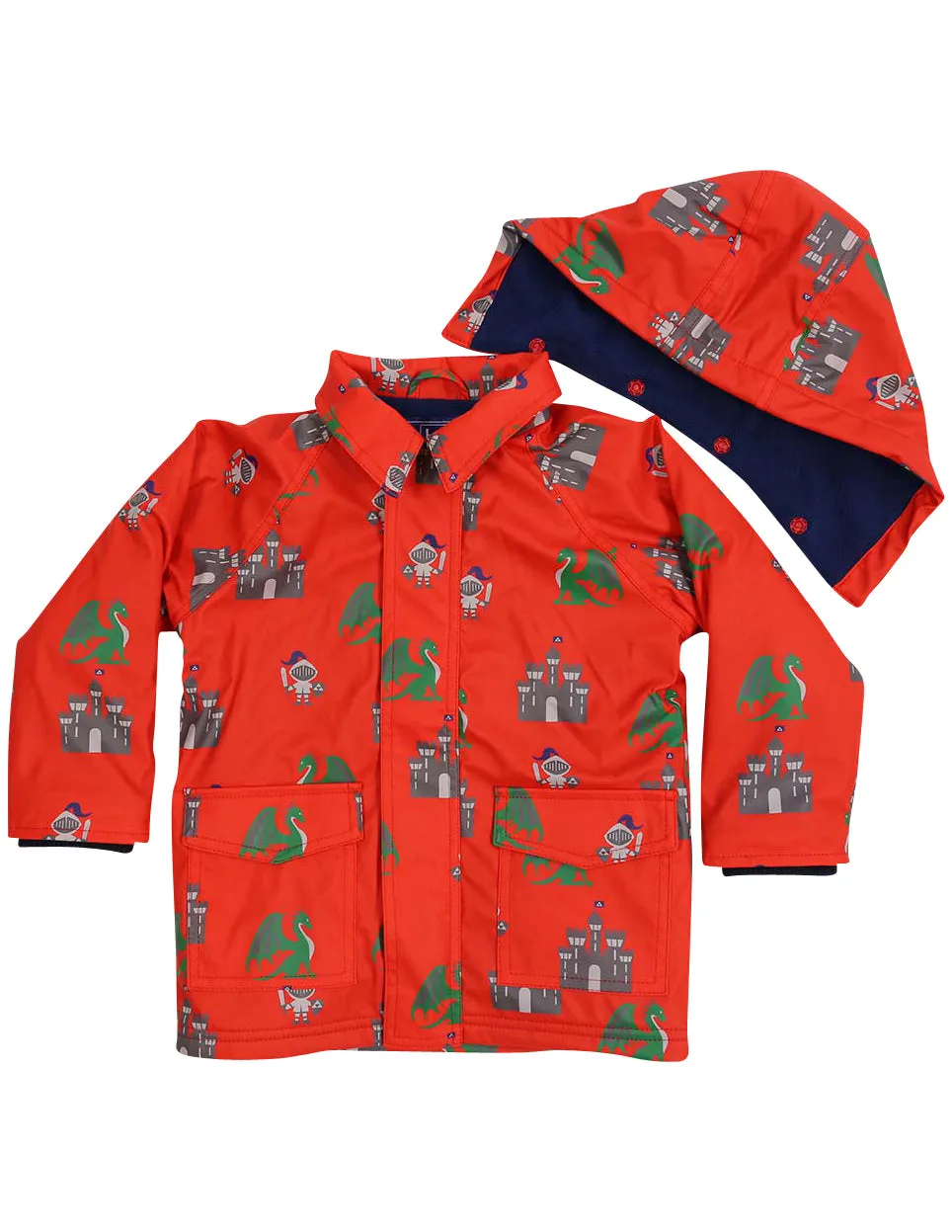 Knights and Dragons Raincoat Red
