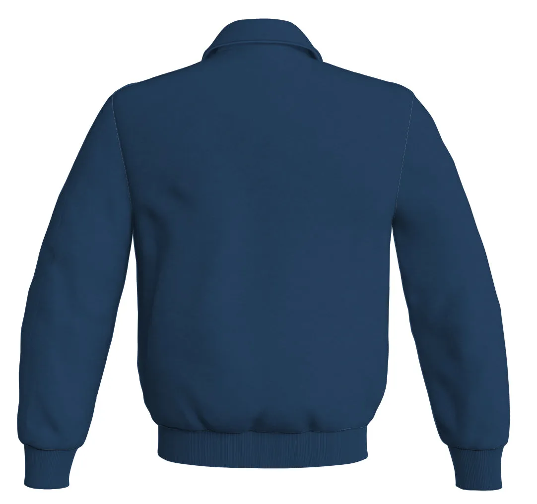Letterman Baseball Bomber Classic Satin Jacket Sports Wear Navy Blue