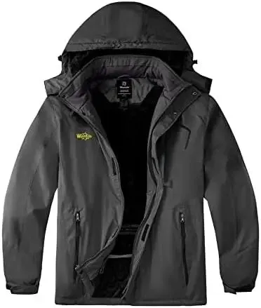 Men's Plus Size Waterproof Ski Jacket Big&Tall Warm Winter Hooded Coat Snow Mountain Windbreaker