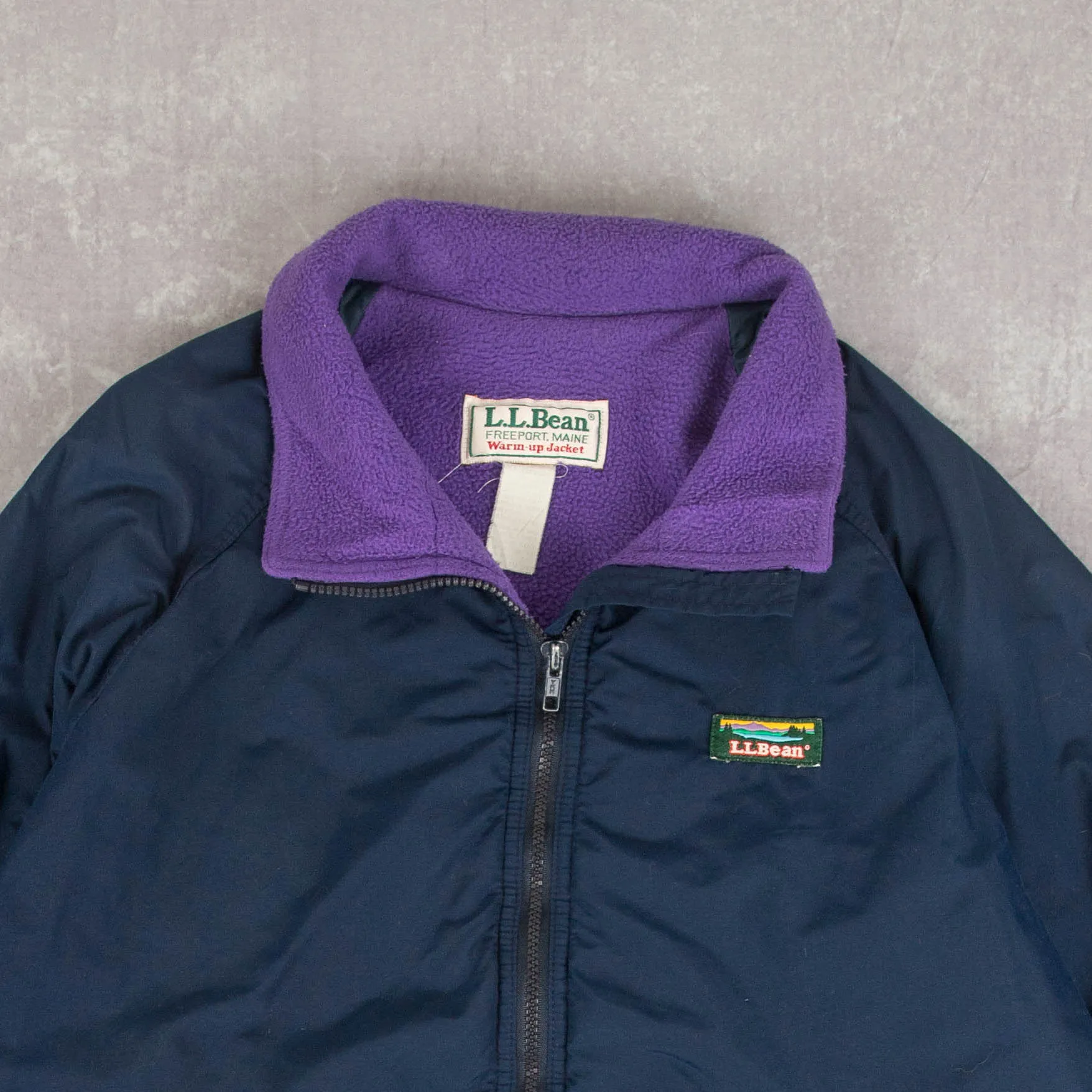 MEN'S VINTAGE 1990S L.L.BEAN FLEECE LINED WARM UP  JACKET - MEDIUM