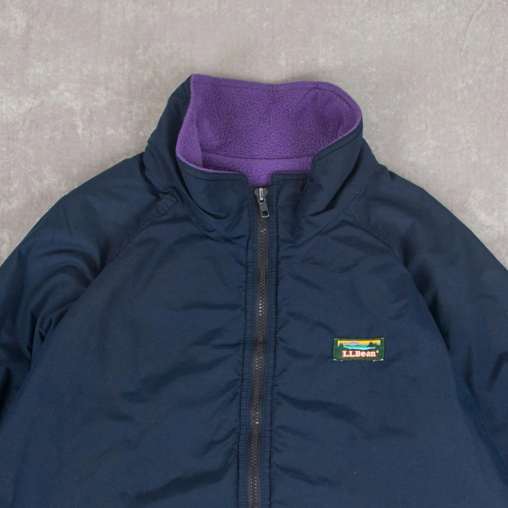 MEN'S VINTAGE 1990S L.L.BEAN FLEECE LINED WARM UP  JACKET - MEDIUM