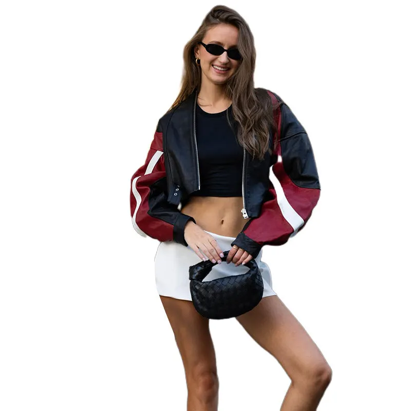 Motorcycle Leather Jacket for Women