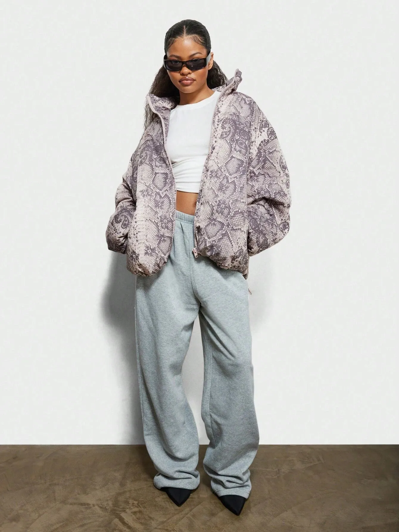 Oversized Fit All Over Print Puffa Jacket FW24