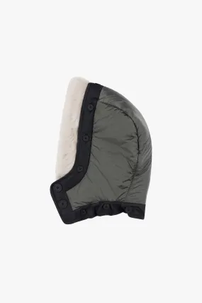 Quilt Hood Shearling Trim - Anthracite / Black