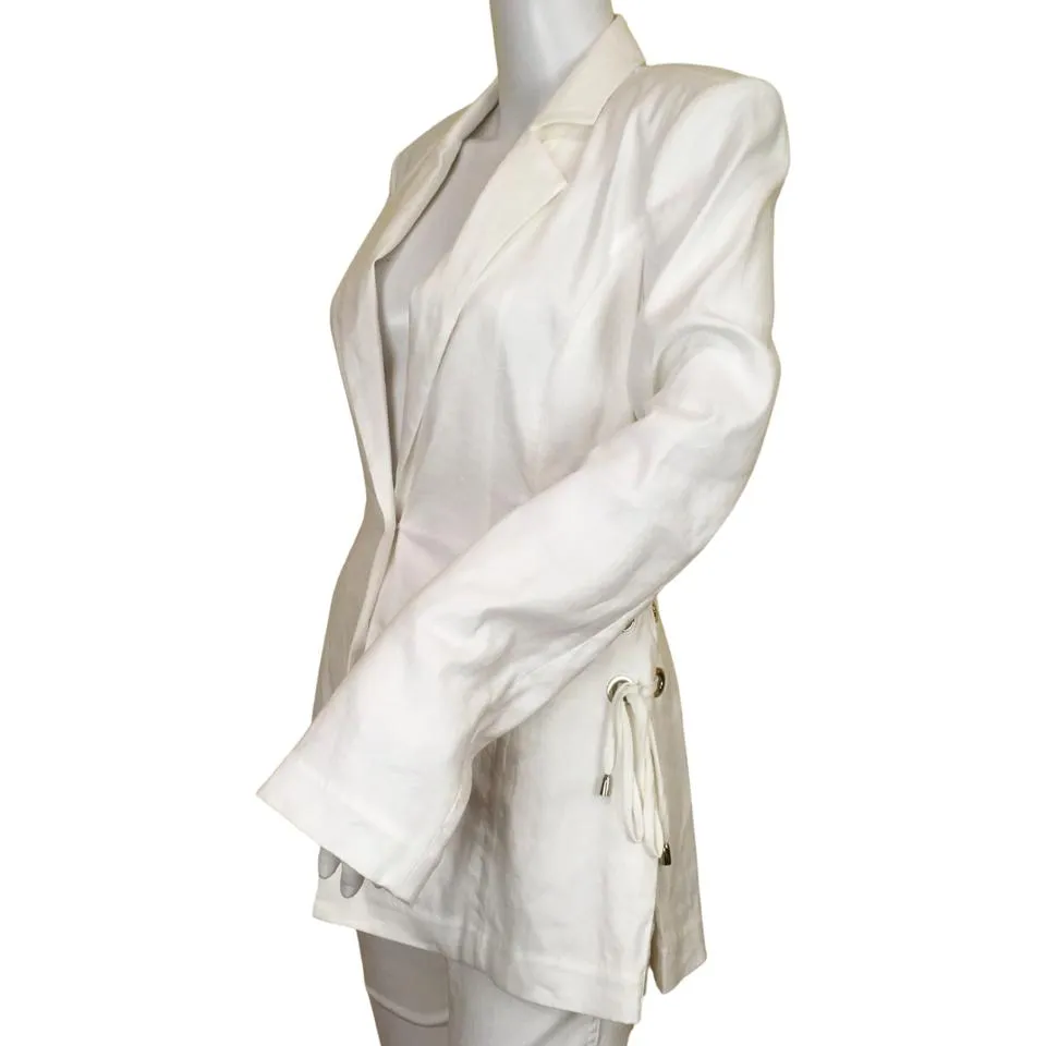 Ramy Brook Women's Sheridan Side Lace-up Jacket Ivory Sz 2