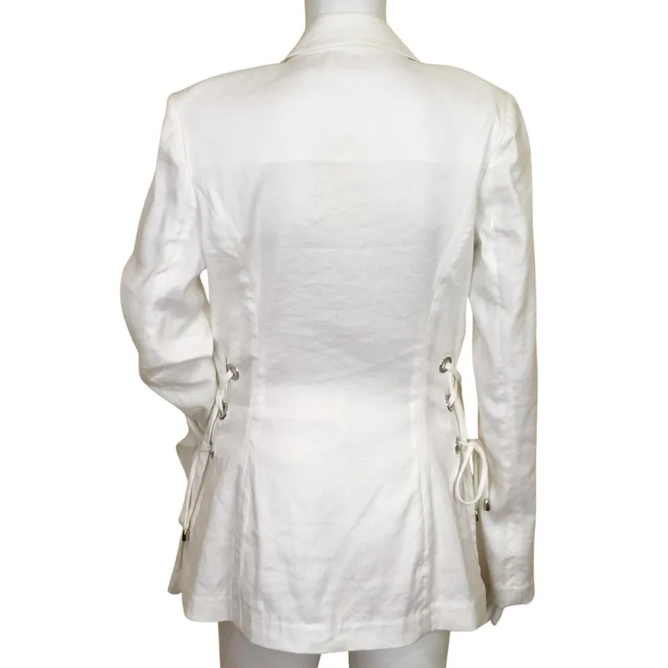 Ramy Brook Women's Sheridan Side Lace-up Jacket Ivory Sz 2