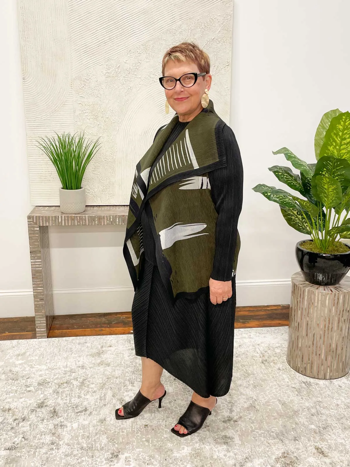 Shadow Printed Jacket, Olive