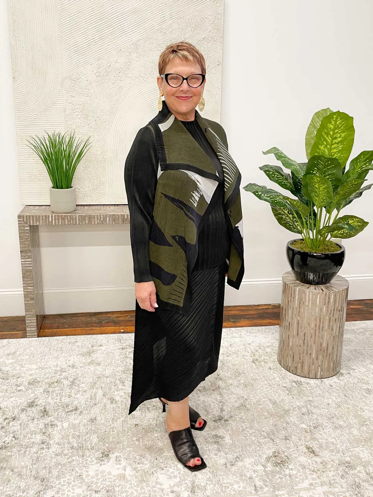 Shadow Printed Jacket, Olive