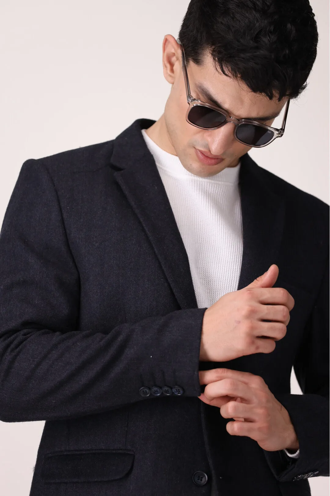 TEXTURED TWEED COAT REGULAR FIT